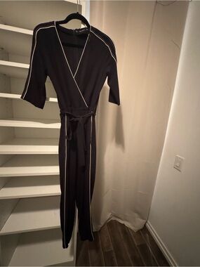 ASOS Black Jumpsuit with White Piping